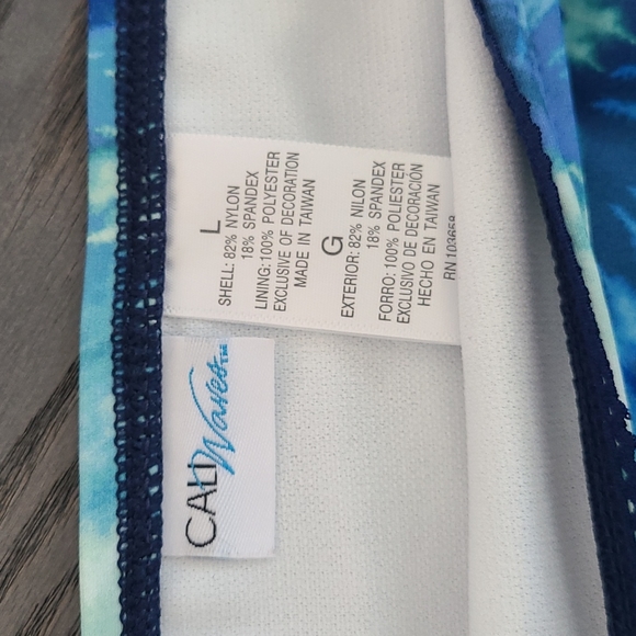 California Waves 2 Pc Swimsuit. Sz Large.  Tie Dye Blue & Green - Picture 4 of 8